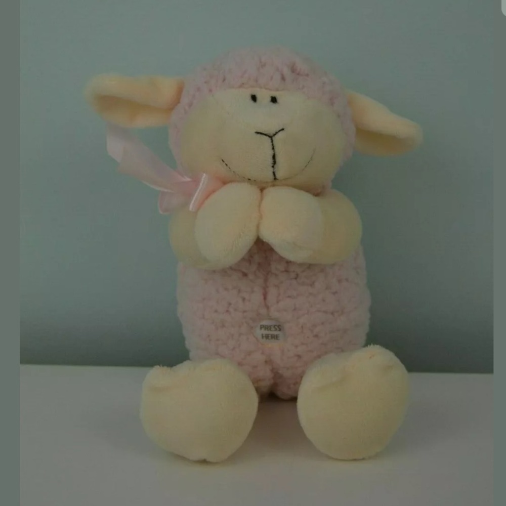 Stephan Baby Lamb Sheep Plush Stuffed Animal Pink Jesus Loves Me Song Musical